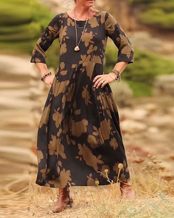 Kleid Temperament Retro gedruckt