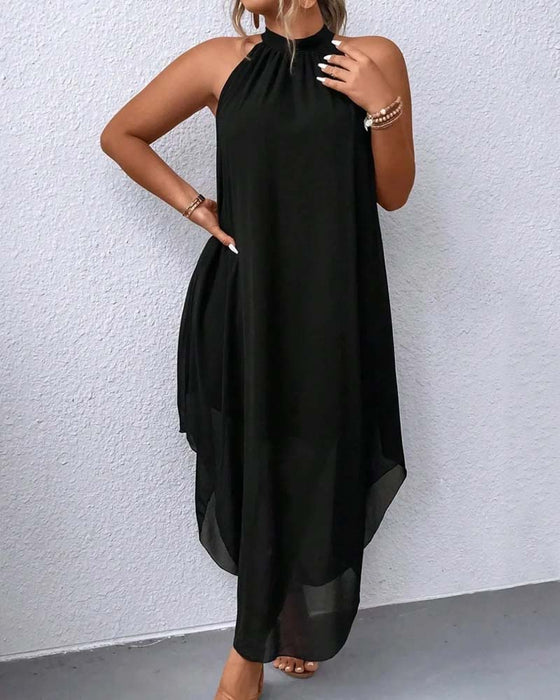 Kleid Ärmellos Halter Raffiniert