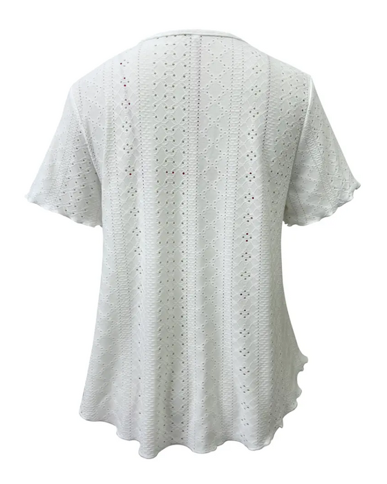 T-Shirt Mit V-Ausschnitt Und Hohlem Französischen Design