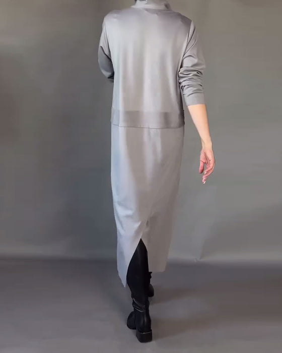 Modisches Kleid mit Halbzipp-Ausschnitt