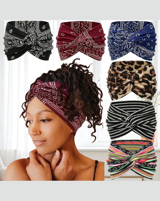 Haarband Vintage Stil Breit Krawatte-Farbe