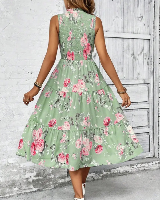 Kleid Blumig Druck Smock
