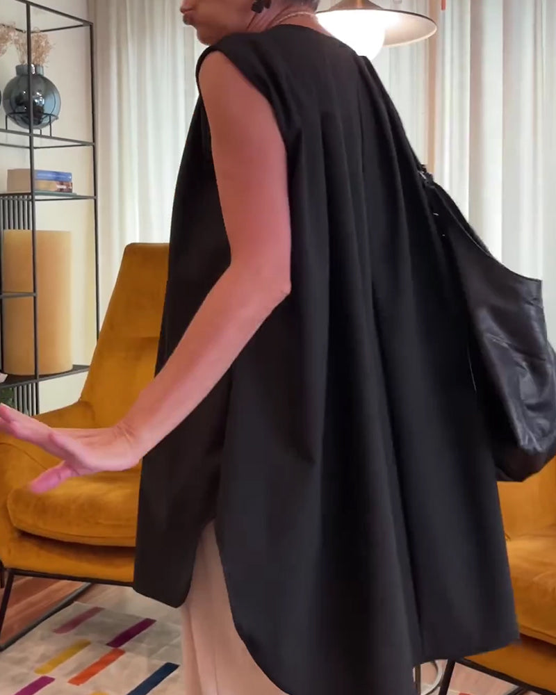 Tanktop Plissiert Ärmellos Locker