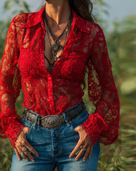 Einfarbige Hemd mit Kragen und langen Ärmeln