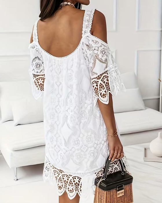 Kleid Spitze Cold Shoulder