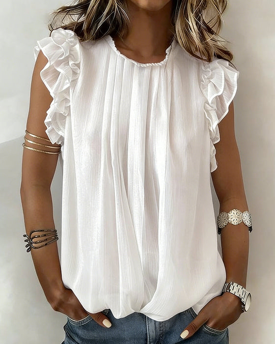 Top Lotus Blatt Ärmellos Temperament