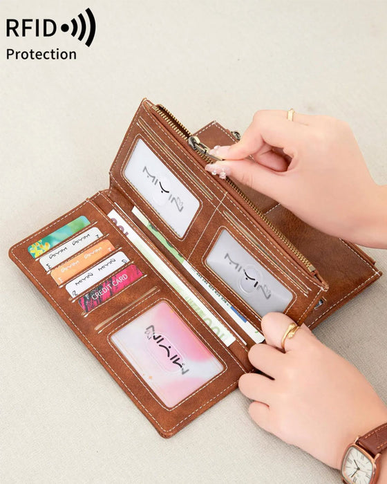 Damen Reißverschluss Lange Geldbörse Trendy Exquisite Geschenk Geldbörse
