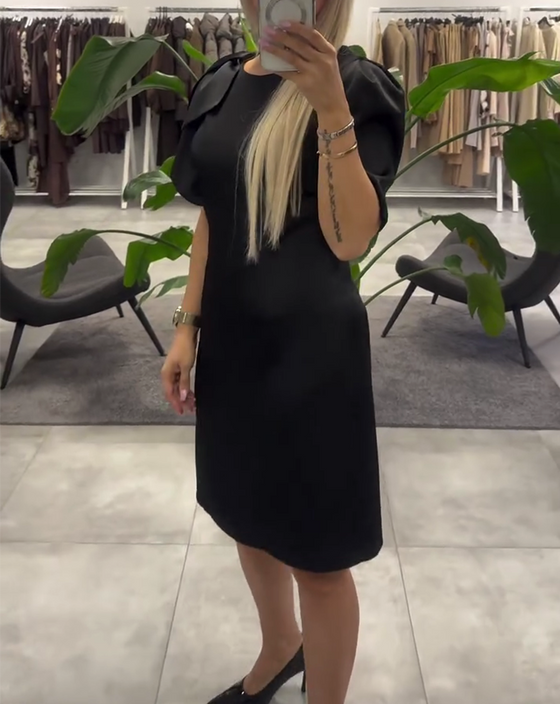 Kleid Blase kurzarm Rundhalsausschnitt