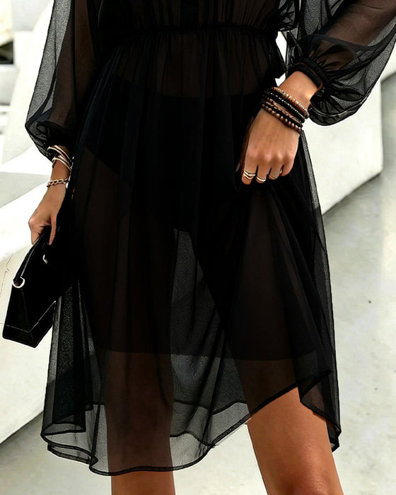 Kleid Einfarbig Trendy Lässig