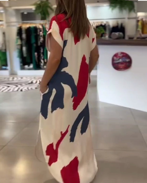 Kleid kurzärmelig bedruckt
