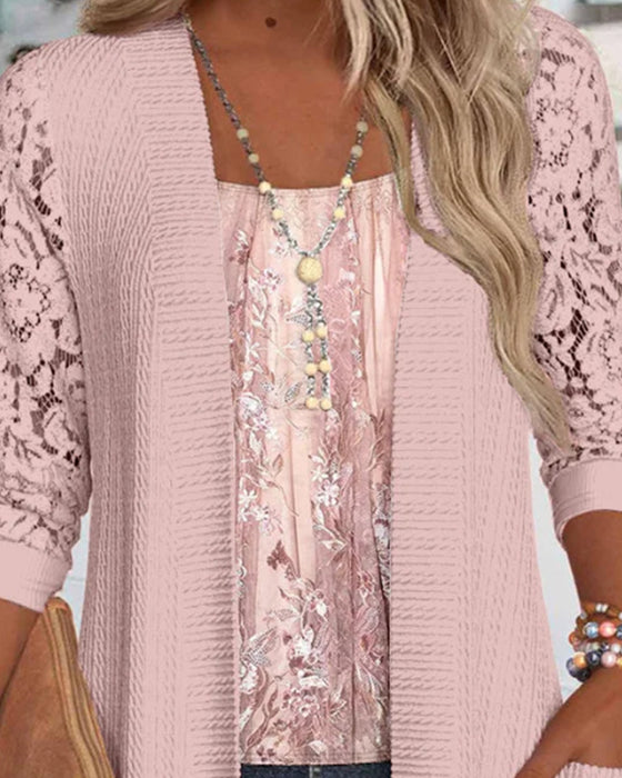 Top mit Fake-Zweiteiler-Optik und Patchwork