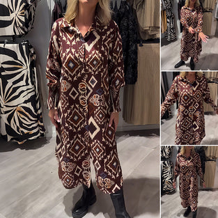 Kleid mit Hemd in Diamantmuster