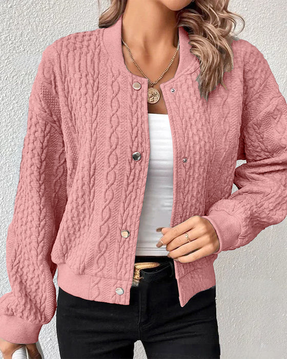 Einfarbiger Cardigan mit Knöpfen