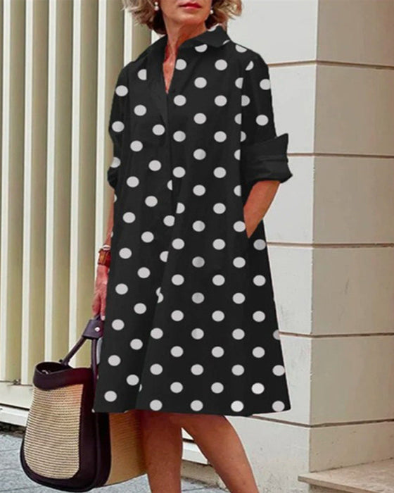 Hemdkleid mit Tupfenmuster