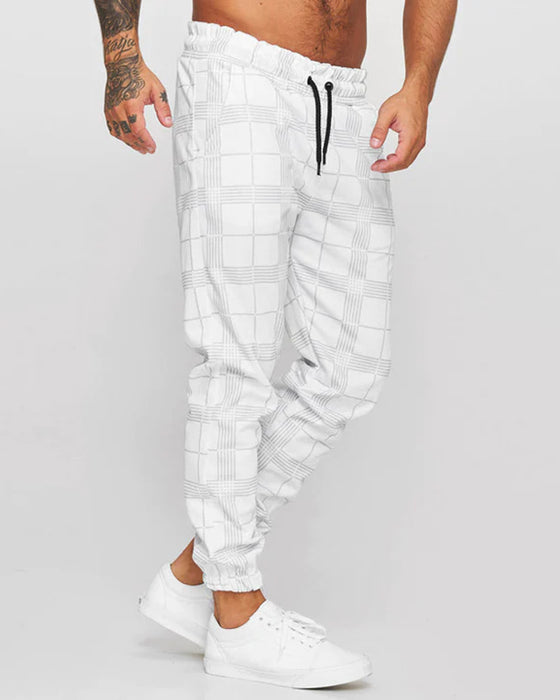 3D-Digital-Plaid-Hose für Herren