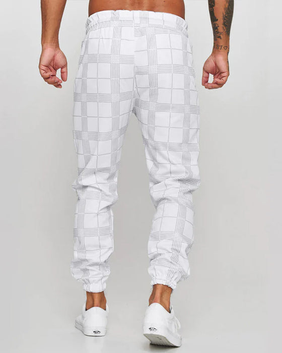 3D-Digital-Plaid-Hose für Herren