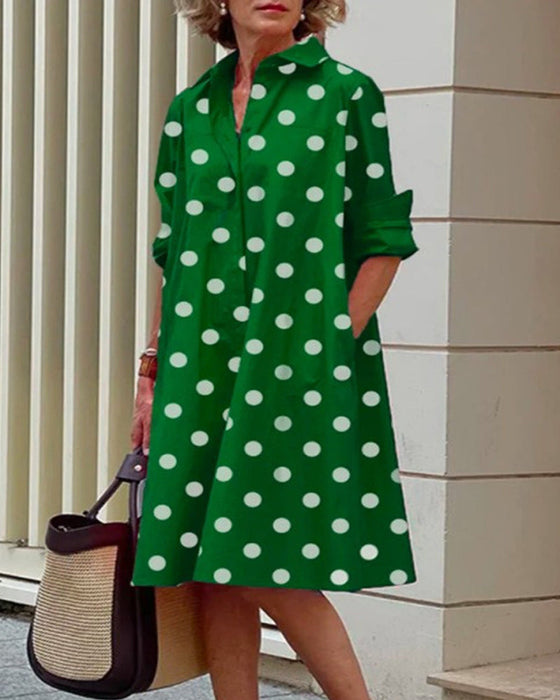 Hemdkleid mit Tupfenmuster