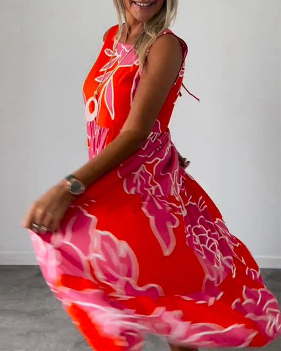 Damenkleid mit Patchwork-Print