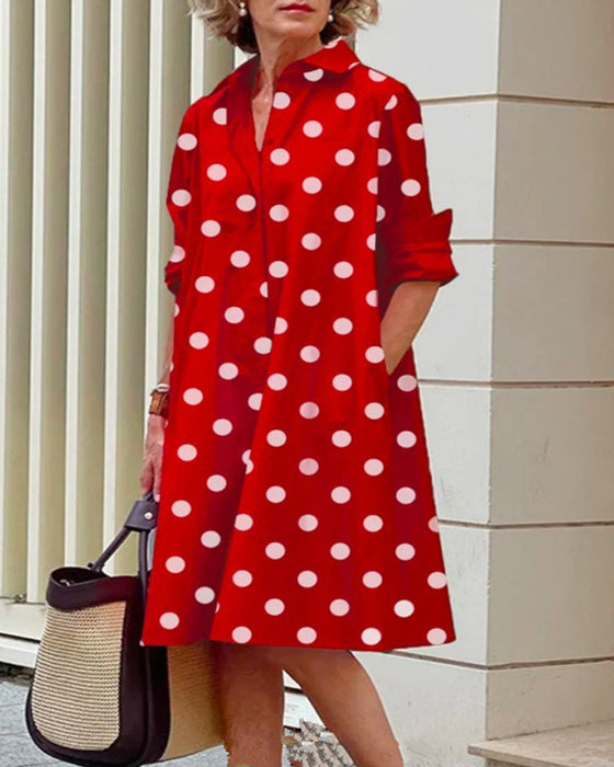 Hemdkleid mit Tupfenmuster