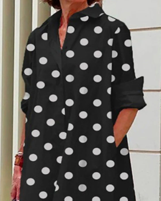 Hemdkleid mit Tupfenmuster