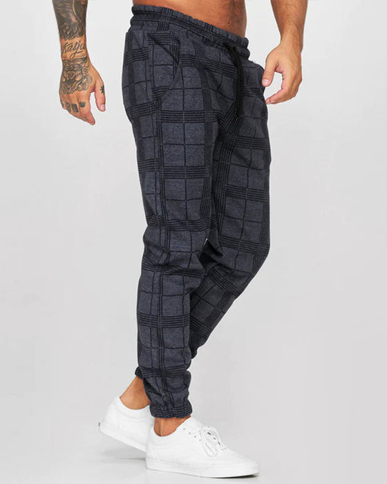 3D-Digital-Plaid-Hose für Herren