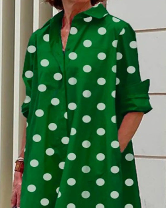 Hemdkleid mit Tupfenmuster