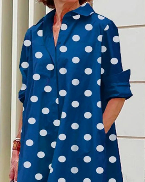 Hemdkleid mit Tupfenmuster