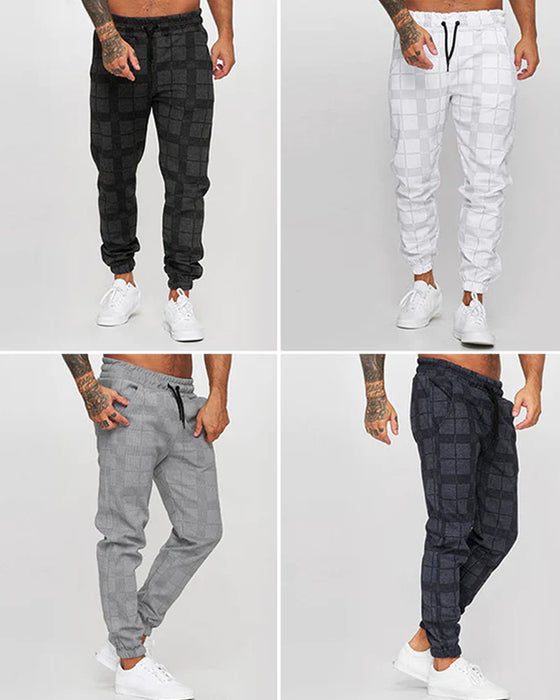 3D-Digital-Plaid-Hose für Herren