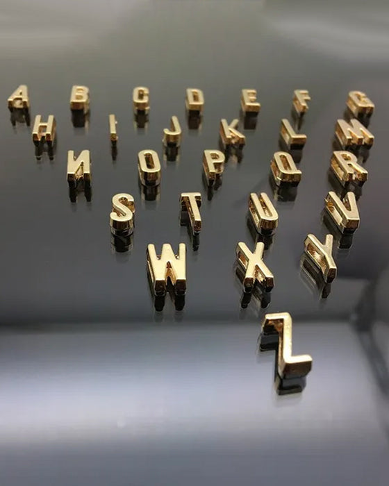 Einfache pfirsich-herz-buchstaben-halskette