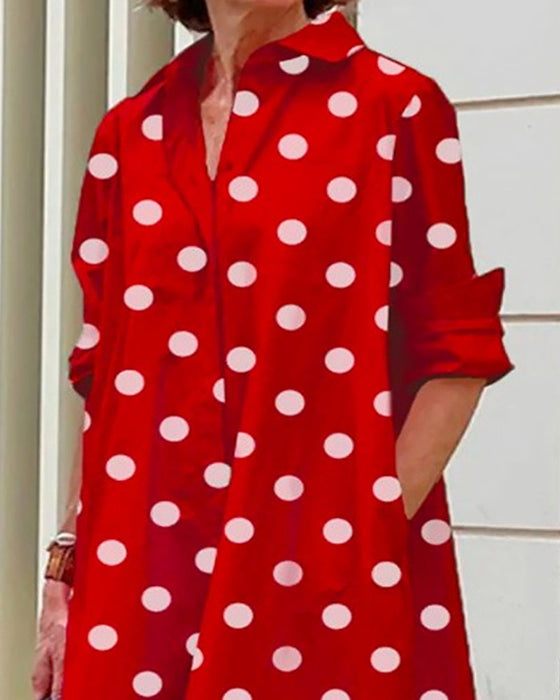 Hemdkleid mit Tupfenmuster