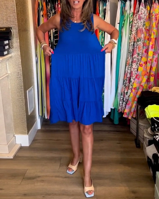Kleid mit plissierter Passform und ärmellos