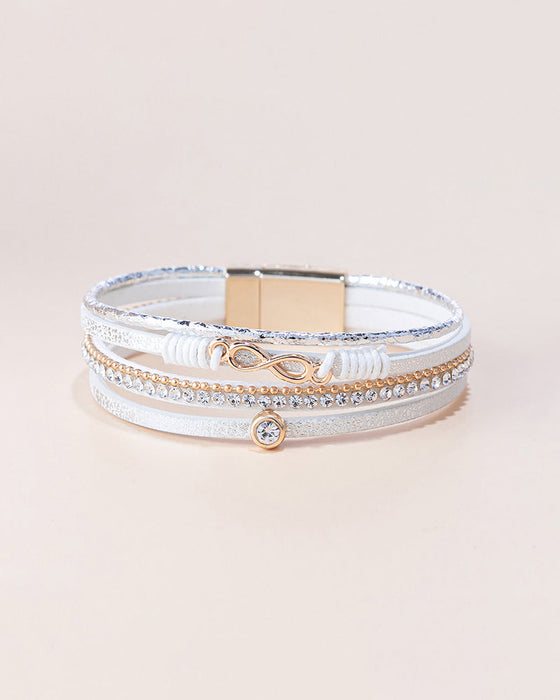 Figur 8 Damen Lederarmband mit Magnetschnalle