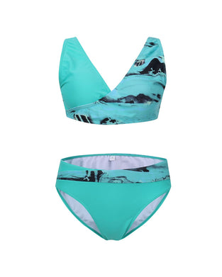 Bunter Bikini mit Wickel-BH