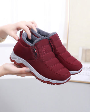 Schneeschuhe aus dickem Fleece in einfarbigen Farben