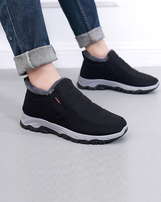Schneeschuhe aus dickem Fleece in einfarbigen Farben