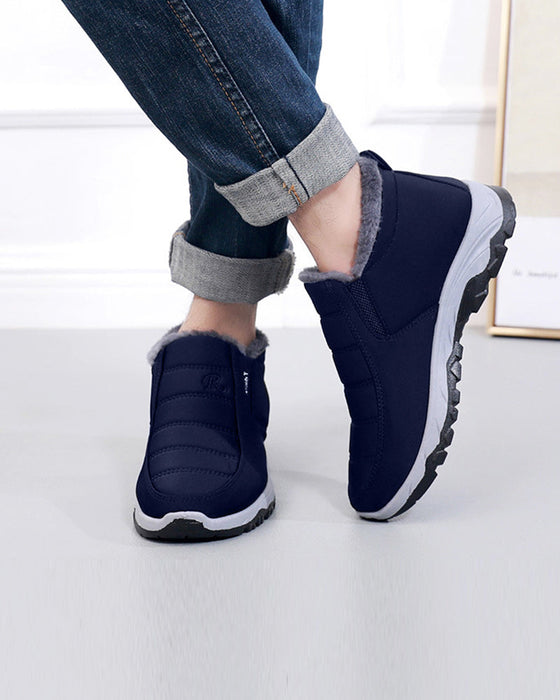Schneeschuhe aus dickem Fleece in einfarbigen Farben