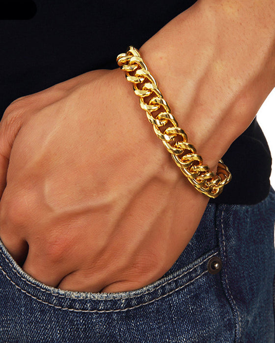 Sechs seiten poliertes titanarmband