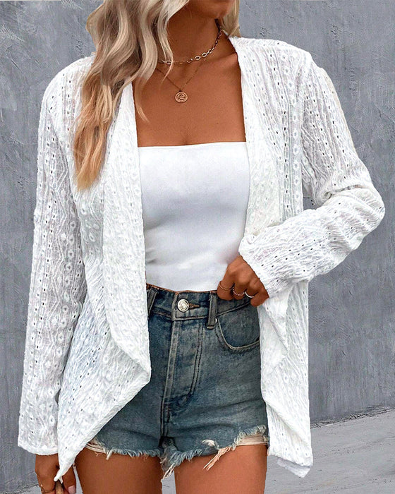 Hohler, einfarbiger, eleganter Cardigan