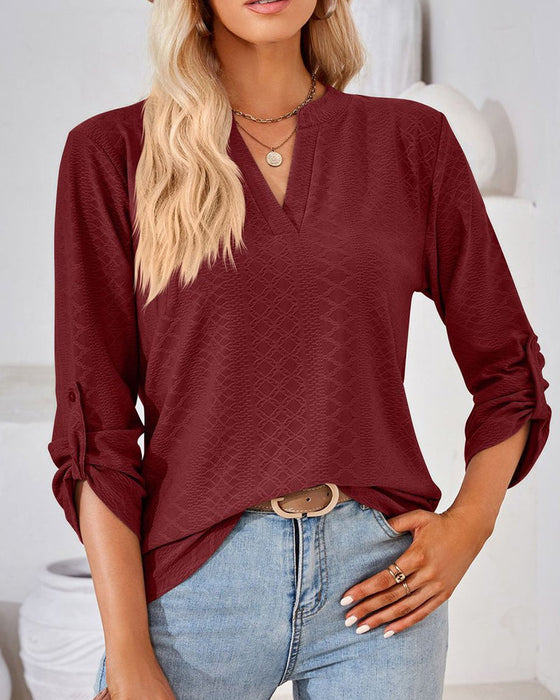 Elegante Damenbluse mit V-Ausschnitt