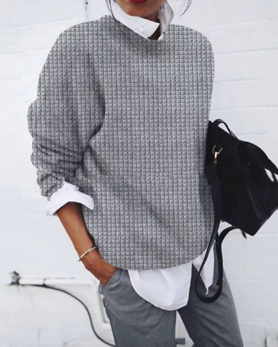 Einfarbiges sweatshirt mit rundhalsausschnitt