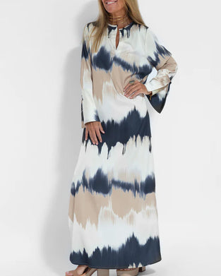 Langarmkleid mit V-Ausschnitt