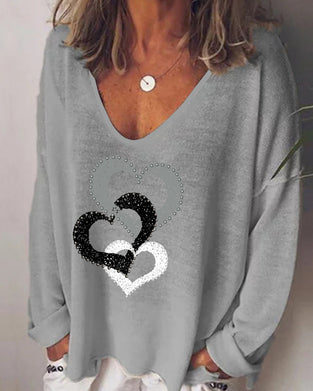 Langarmshirt mit Herzdruck