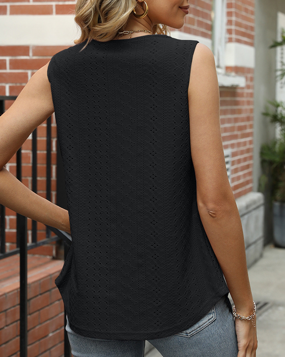 Tanktop mit quadratischem Ausschnitt in Volltonfarbe