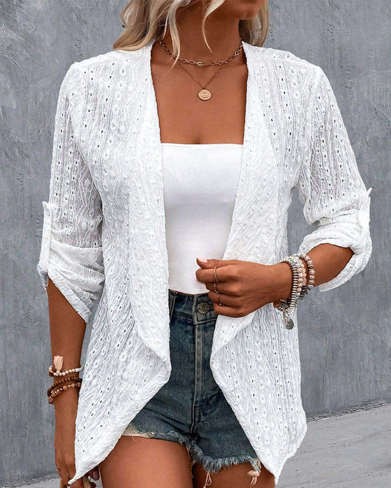 Hohler, einfarbiger, eleganter Cardigan