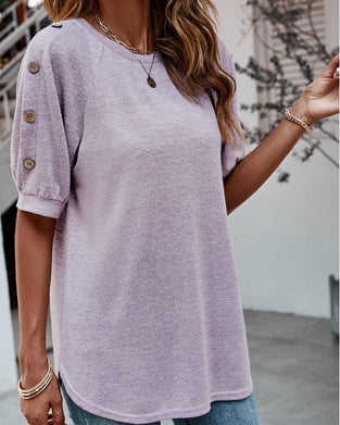 T-Shirt mit Knopfärmeln