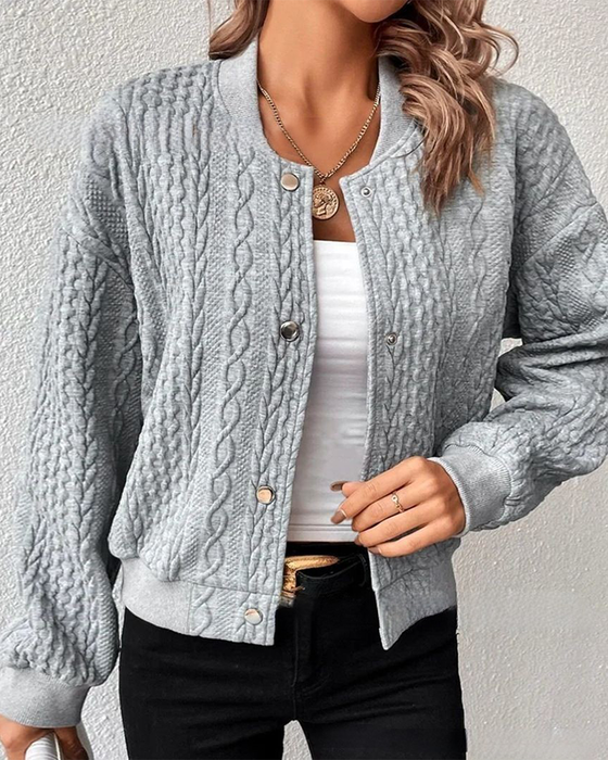 Einfarbiger Cardigan mit Knöpfen
