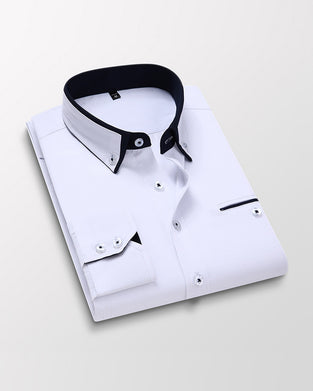 Einfarbiges Hemd mit Revers