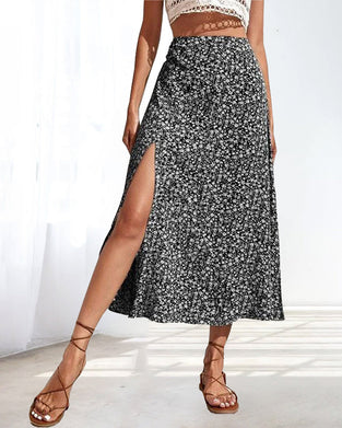 Hüftrock mit mittlerer Hüfttasche und Schlitz