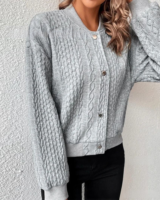 Einfarbiger Cardigan mit Knöpfen