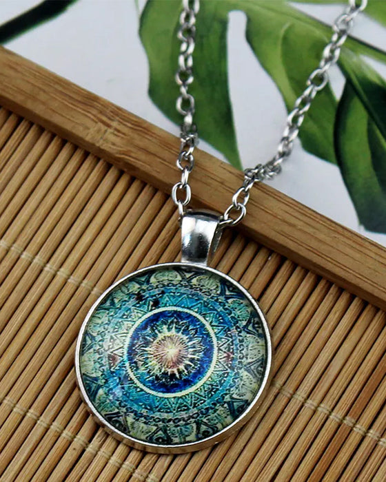 Mandala-blumenzeit-edelstein-halsketten-set